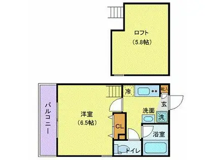 ベネボレンス大森(1K/3階)の間取り写真