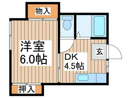 第二関東レジデンス(1DK/2階)の間取り写真