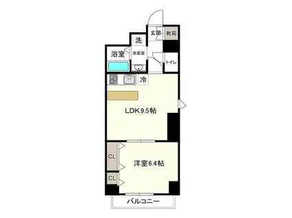 キャスト榴岡(1LDK/5階)の間取り写真