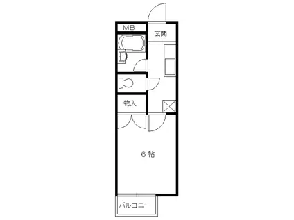 コンフォート桜ヶ丘(1K/1階)の間取り写真