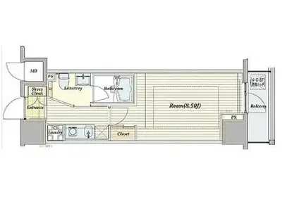 ビバリーホームズ秋葉原(1K/8階)の間取り写真