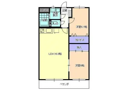 ユーミーマンションA(2LDK/3階)の間取り写真