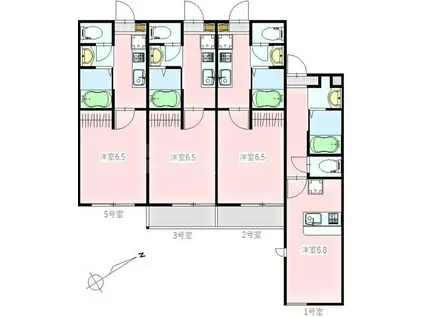 R-TWENTY(1K/3階)の間取り写真