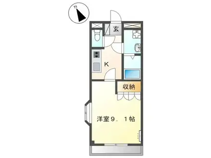 ASOBIーPALACE柊(1K/1階)の間取り写真