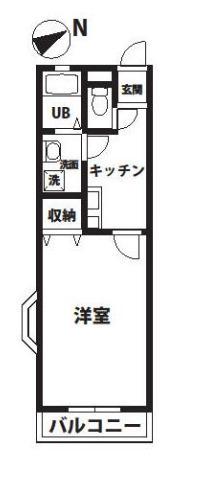 プレミール2(1K/2階)の間取り写真