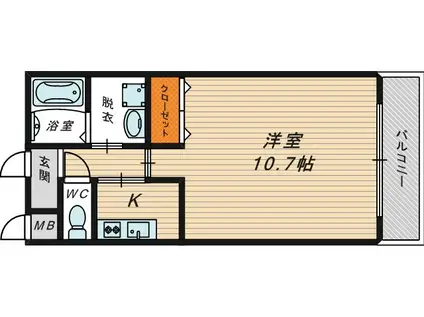 フォレストメゾン(1K/1階)の間取り写真
