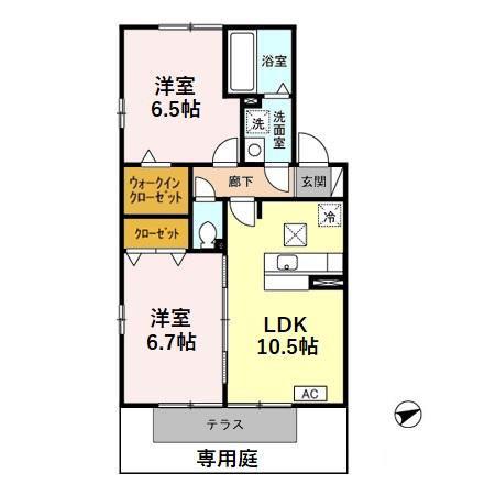 アメニティ志木(2LDK/1階)の間取り写真
