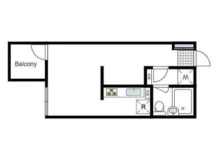 メゾン樹(1DK/4階)の間取り写真