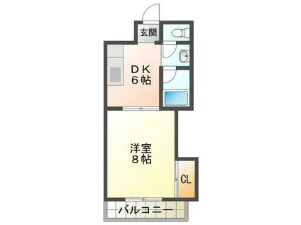 グランドハイツアザミ(1DK/3階)の間取り写真