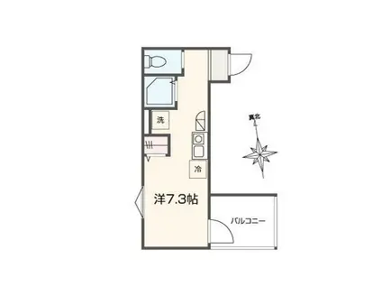 MELLAS矢川IV(ワンルーム/3階)の間取り写真