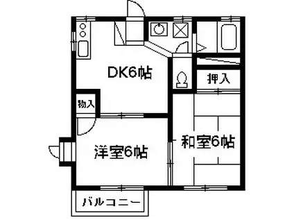 ヴァンルミエールA(2DK/1階)の間取り写真