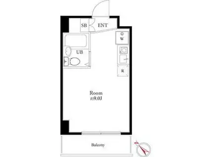 押上パークスクエア(ワンルーム/2階)の間取り写真