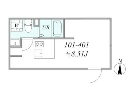 TRIAS185(1DK/4階)の間取り写真