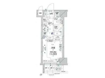 コンシェリア新橋(1K/5階)の間取り写真