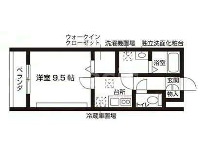 ノワイエ プルミエ(1K/1階)の間取り写真