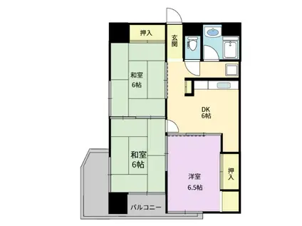 つたやマンション(3DK/7階)の間取り写真