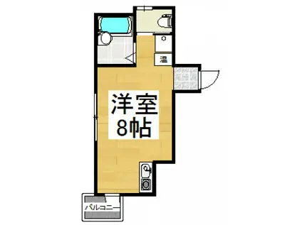 クレア元町(ワンルーム/2階)の間取り写真