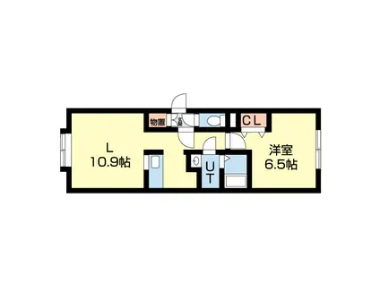 PARCO PRESSO 宮の森(1LDK/1階)の間取り写真