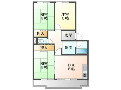 マンション88(3DK/2階)の間取り写真