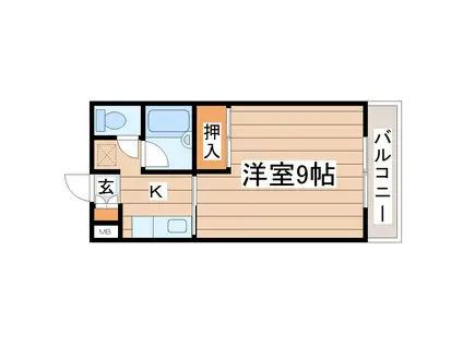 金剛ハイツ(1K/1階)の間取り写真