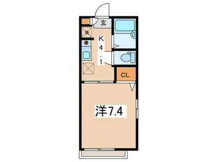 ユリシーズ(1K/1階)の間取り写真