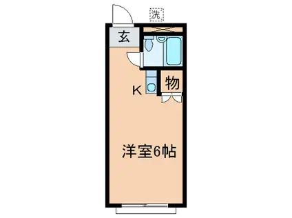 美しの森ハウスA棟(ワンルーム/2階)の間取り写真