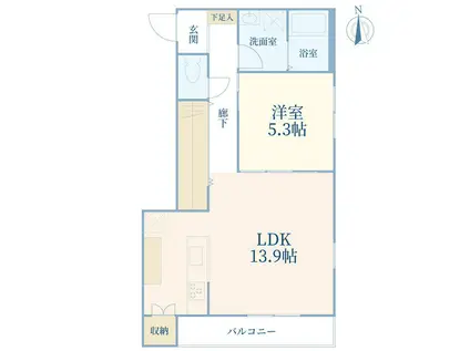 ミッツジラート(1LDK/3階)の間取り写真