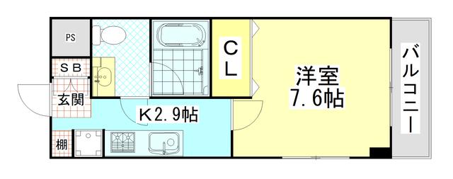 ベストレジデンス八尾(1K/3階)の間取り写真