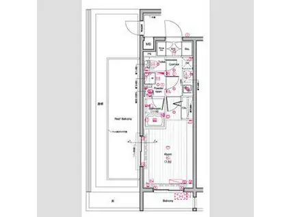 THE PREMIUM CUBE G 東中野(1K/3階)の間取り写真