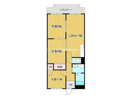 プラムシティレジデンスネヤガワPLUMCITYRESIDENCENEY(3LDK/4階)の間取り写真