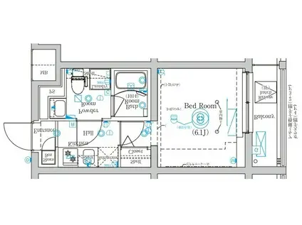 MIND 武蔵中原(1K/2階)の間取り写真