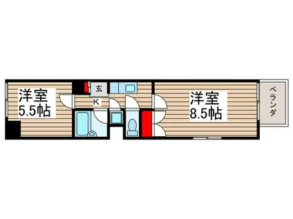 田村ビル(2K/3階)の間取り写真