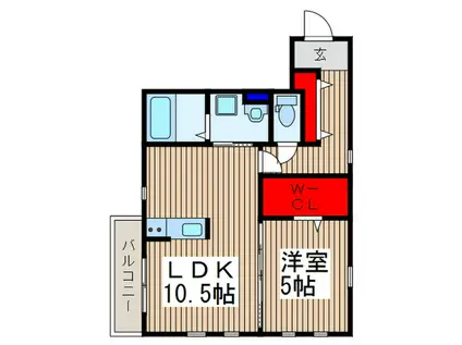 アンタレス浦和(1LDK/2階)の間取り写真