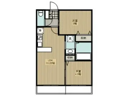 グランミーティス(2LDK/2階)の間取り写真