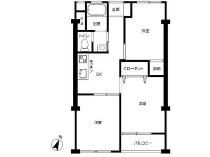 麻布コーポラス(3DK/5階)の間取り写真