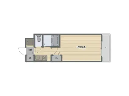 フレンドシップI(1K/4階)の間取り写真