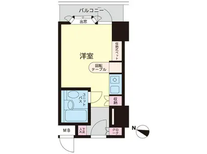 インペリアル南麻布サテライト(ワンルーム/1階)の間取り写真