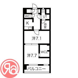 THE MUSIC COURT(2K/6階)の間取り写真
