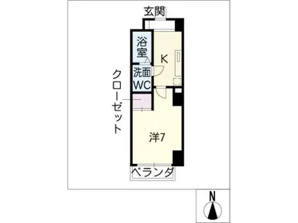 CASA八番館(1K/1階)の間取り写真