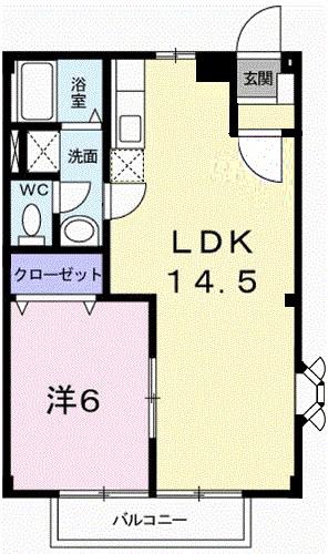 エスポワール御立 A棟(1LDK/1階)の間取り写真