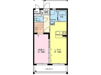 MAISON DE PERLE(1LDK/1階)の間取り写真