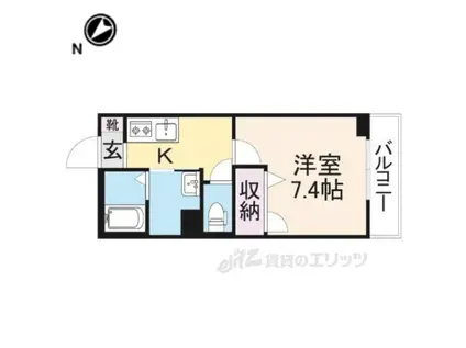 シャーメゾン忠 彦根(1K/2階)の間取り写真