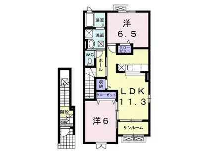 インフィニティA(2LDK/2階)の間取り写真