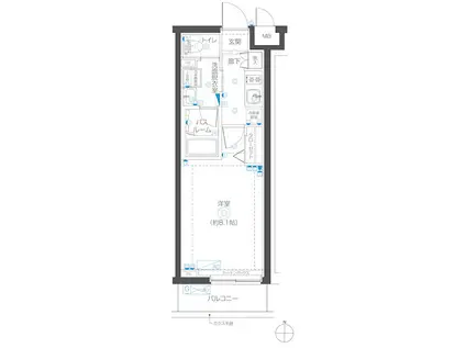 ZOOM武蔵新城(1K/5階)の間取り写真