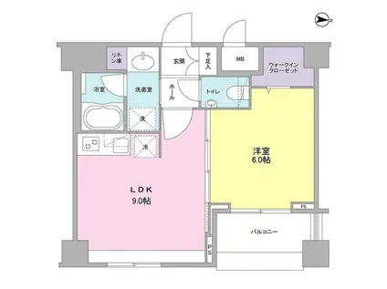 ソアラノーム北浦和(1LDK/2階)の間取り写真