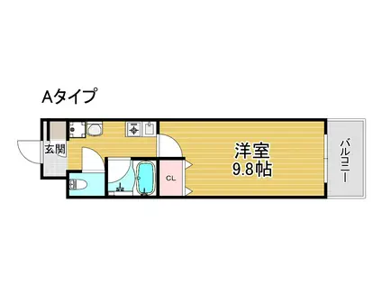 プロシード長居公園通(1K/10階)の間取り写真