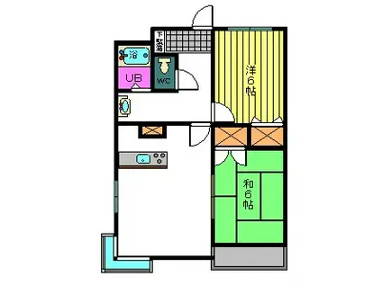 グリーンパーク竜内(2LDK/2階)の間取り写真