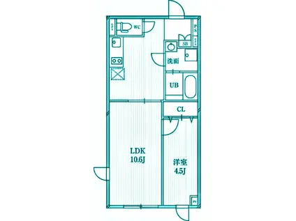 パセオ目黒(2DK/4階)の間取り写真