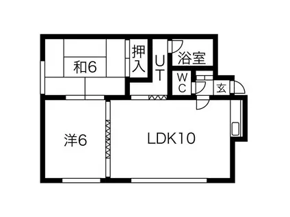 レジデンスヒルトップ(2LDK/2階)の間取り写真