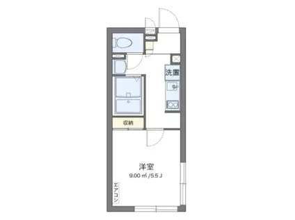 クレイノリーブス 梅屋敷(1K/3階)の間取り写真